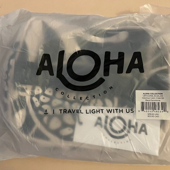 ALOHA Collection Black and White Cosmetic Bag - Picture 5 of 5